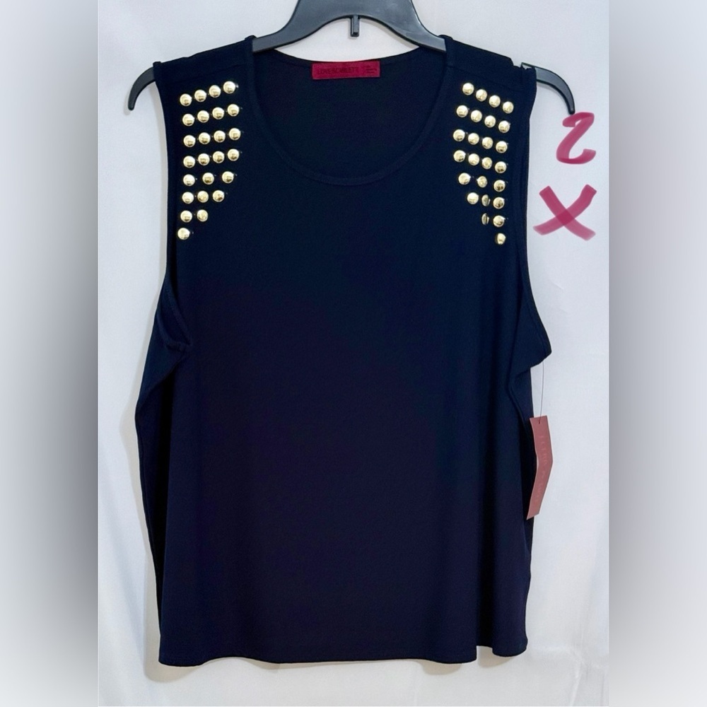 Blue Embellished Sleeveless Top